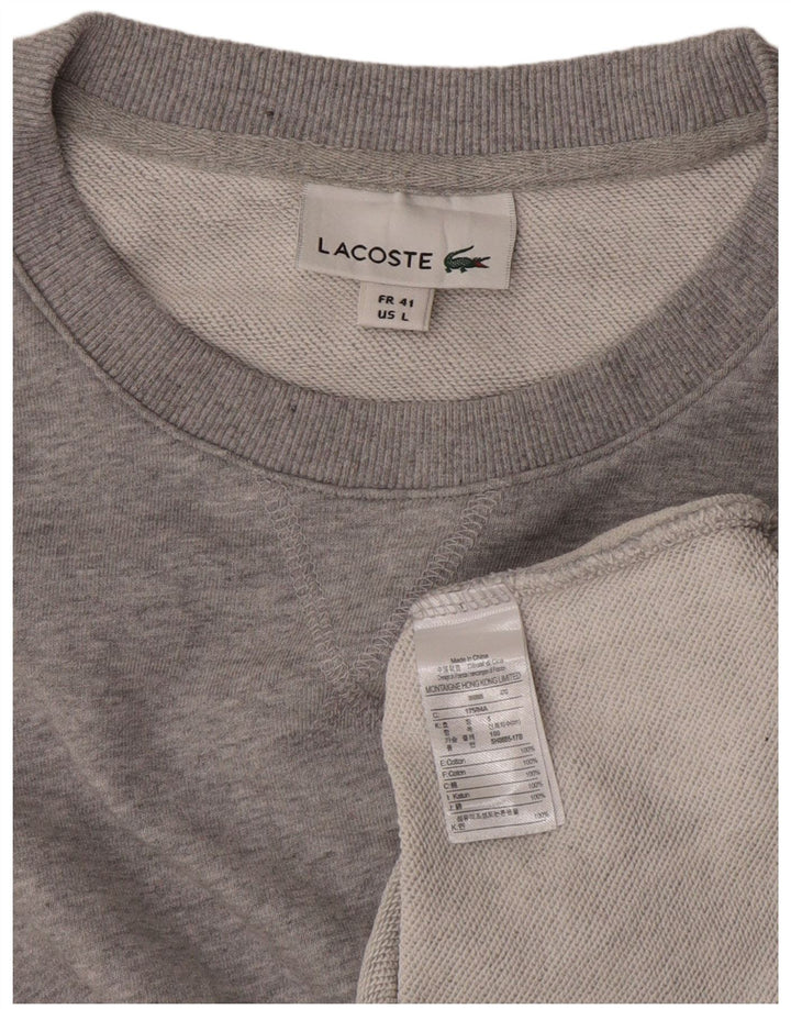 Sudadera Lacoste Hombre Talla 41 Algodón Gris Grande