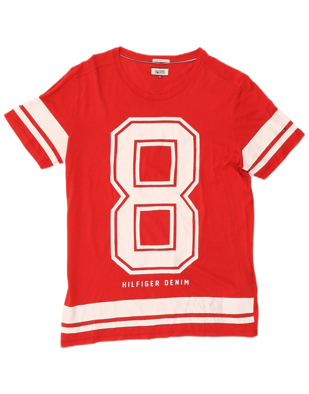 Tommy Hilfiger Camiseta gráfica para hombre Top Medium Red Cotton