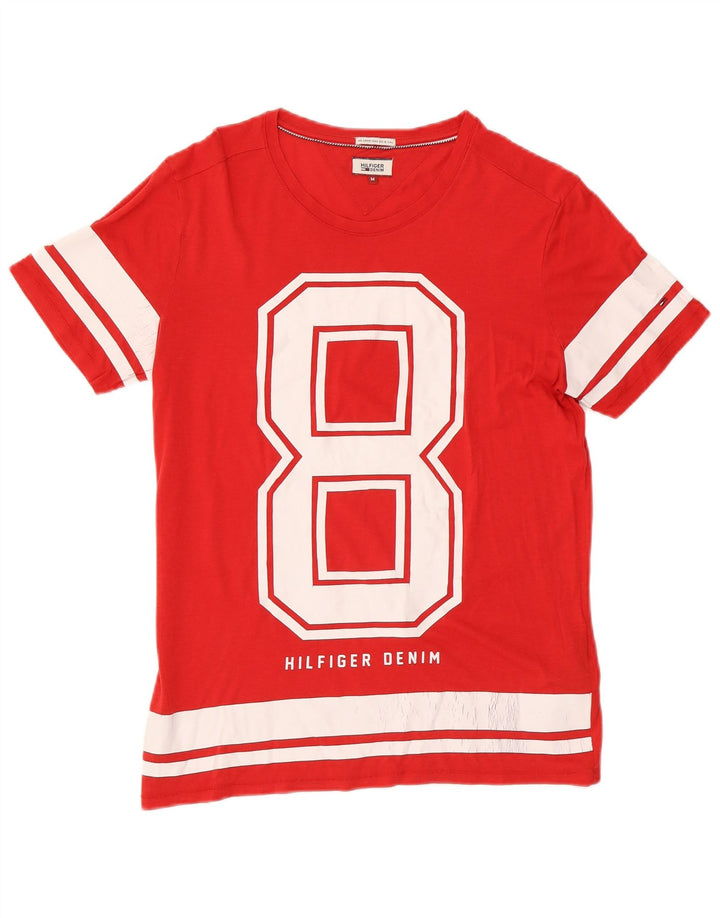 Tommy Hilfiger Camiseta gráfica para hombre Top Medium Red Cotton
