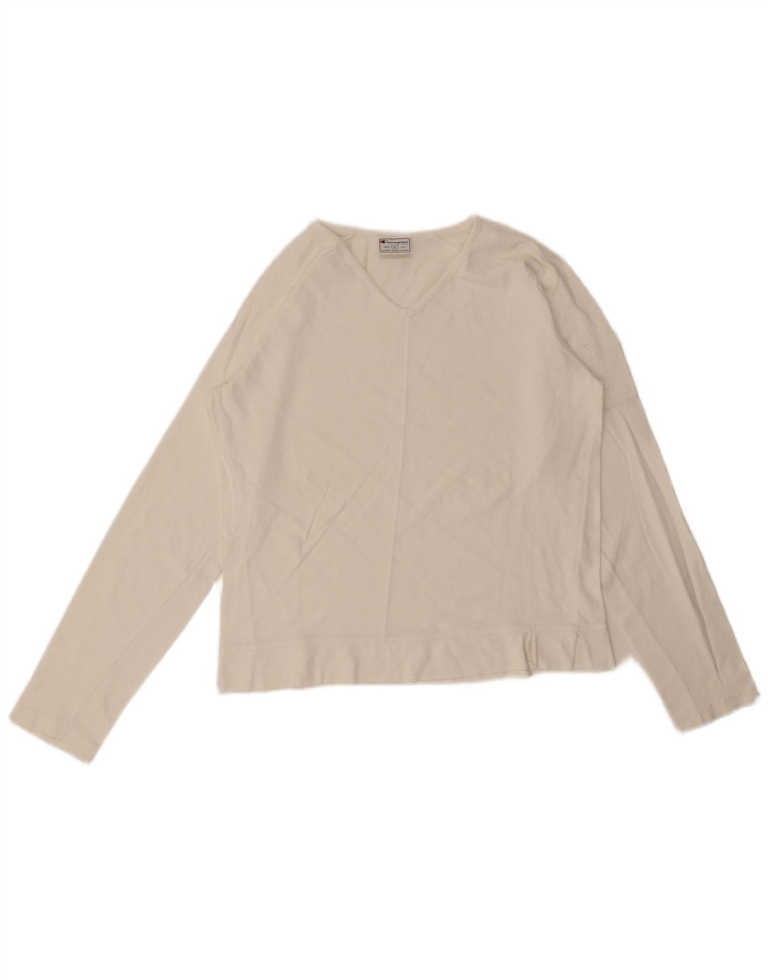 Champion Mujer Top Manga Larga UK 44 Medio Algodón Blanco