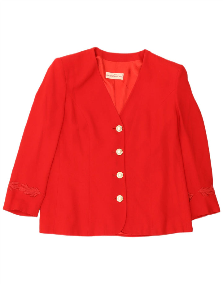 Roccobarocco Chaqueta tipo blazer de 4 botones para mujer Reino Unido 44 Rojo mediano