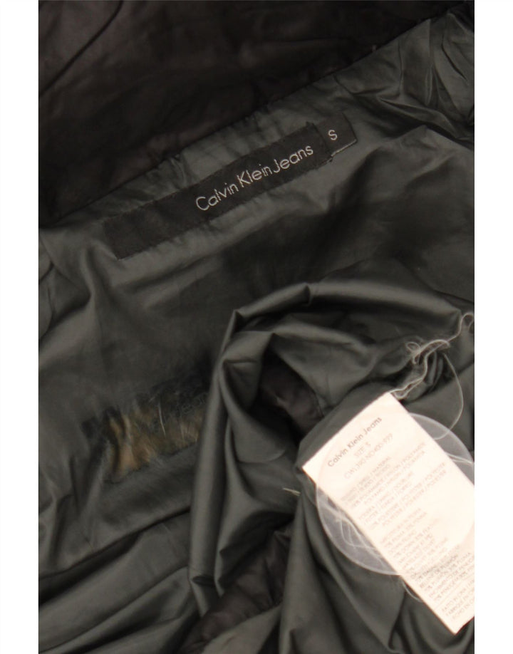 Calvin Klein Abrigo acolchado con capucha para mujer UK 10 Small Poliamida negra