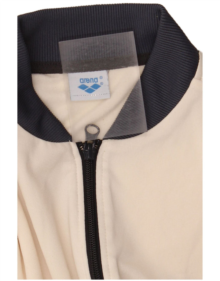 ARENA Chaqueta superior de chándal gráfico para mujer UK 12 Mediano Blanco Poliéster
