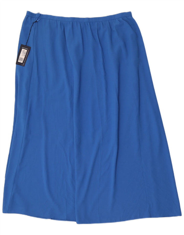 Marks & Spencer Falda Acampanada para Mujer UK 20 2XL W40 Poliéster Azul