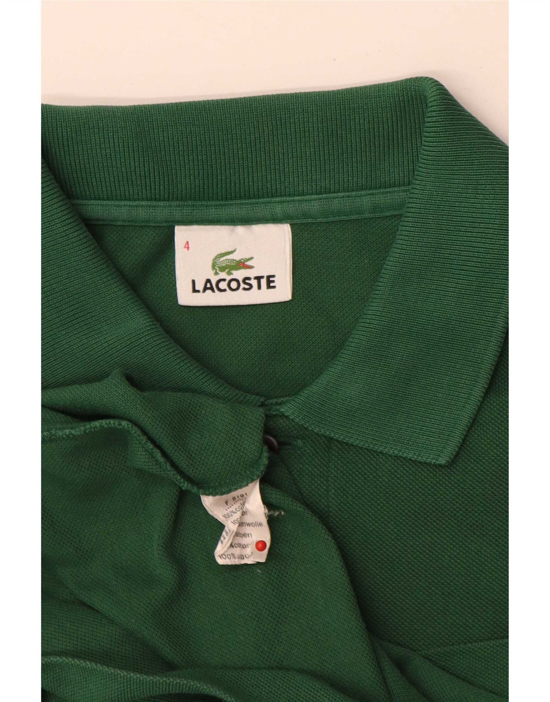 Polo Lacoste para hombre talla 4 algodón verde medio