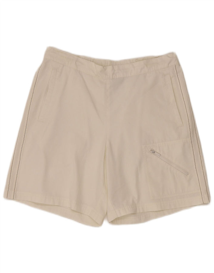Adidas Mujer Graphic Cargo Shorts Medio W34 Poliéster Blanco Roto