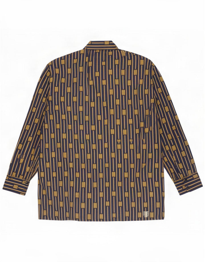 Camisa vintage para hombre Talla 43 Rayas azules grandes