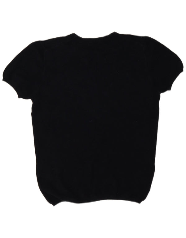 Massimo Dutti Camiseta Mujer Top UK 40 XL Azul Marino Algodón