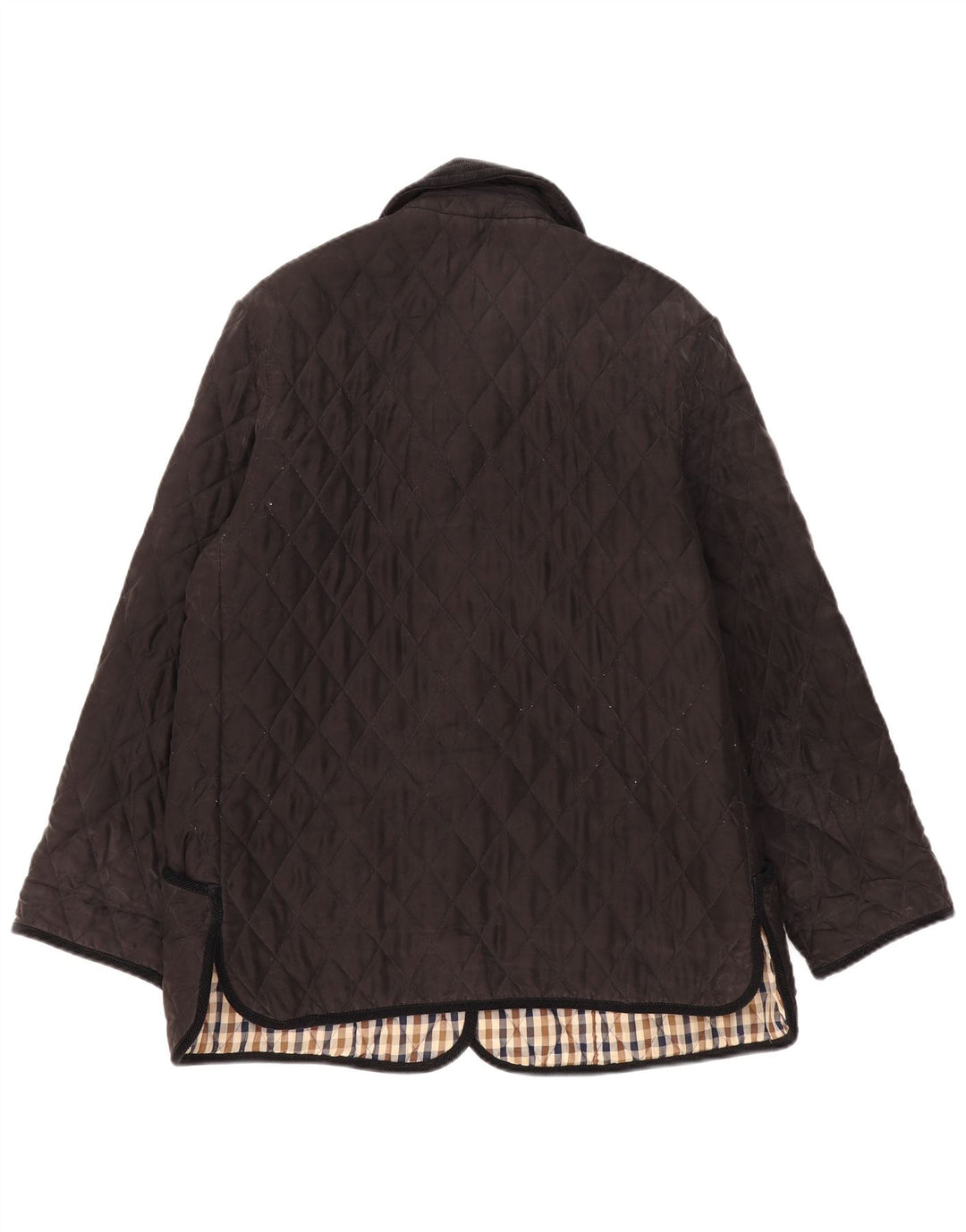 Aquascutum Chaqueta acolchada para mujer UK 40 XL Seda negra