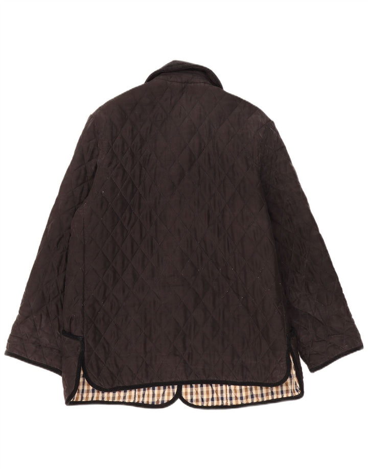 Aquascutum Chaqueta acolchada para mujer UK 40 XL Seda negra