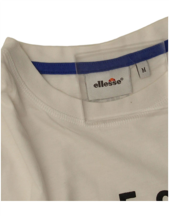 Ellesse Camiseta gráfica para mujer Top UK 44 Medium White Cotton
