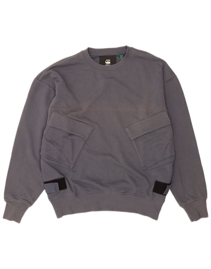 G-Star Hombre Sudadera Jumper Grande Gris Algodón