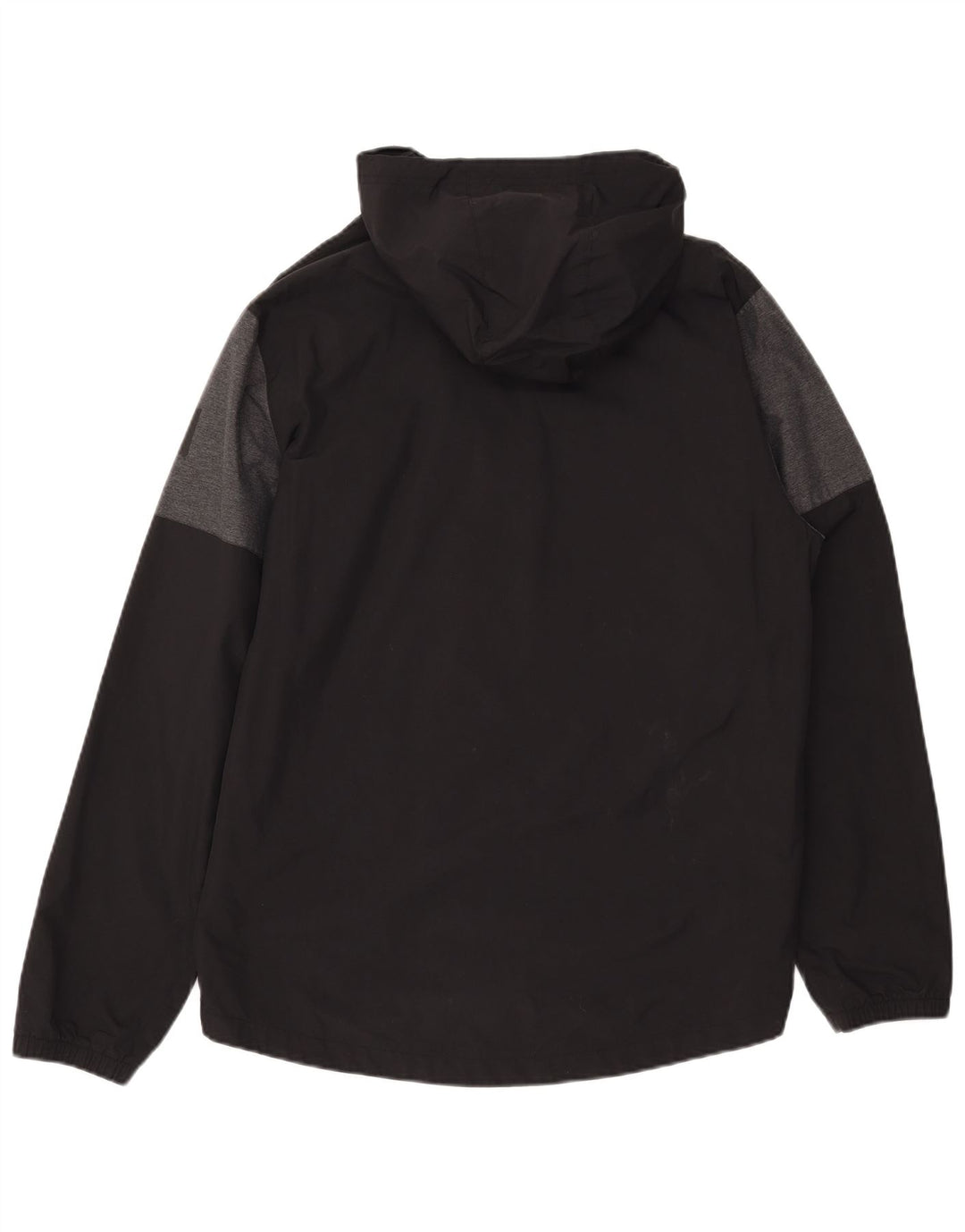 ADIDAS Chaqueta impermeable con capucha para hombre UK 38 Mediano Negro Colorblock Poliéster