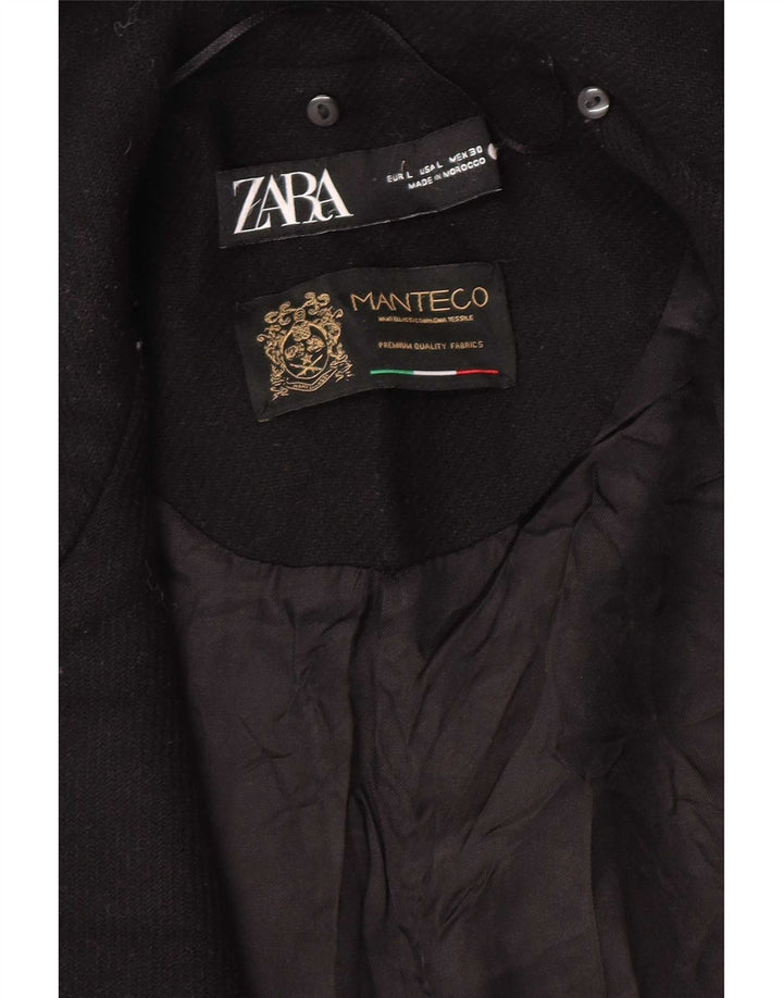 Zara Mujer Abrigo Abierto UK 46 Grande Negro