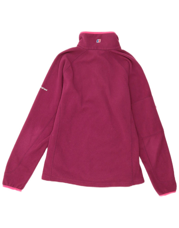 Berghaus Womens Zip Neck Fleece Jumper UK 14 Large Purple Polyester