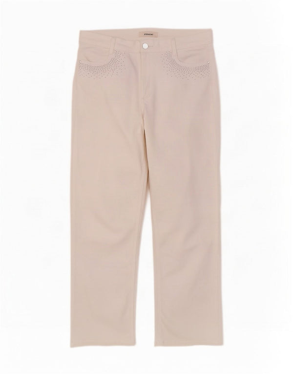 Marks & Spencer Vaqueros rectos para mujer UK 14 Large W32 L29 Algodón blanco