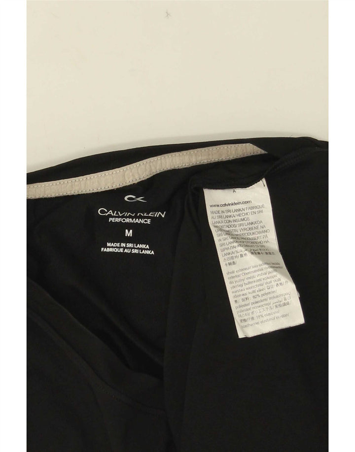 Calvin Klein Hombre Camiseta Gráfica Top Medio Negro Colorblock Poliéster
