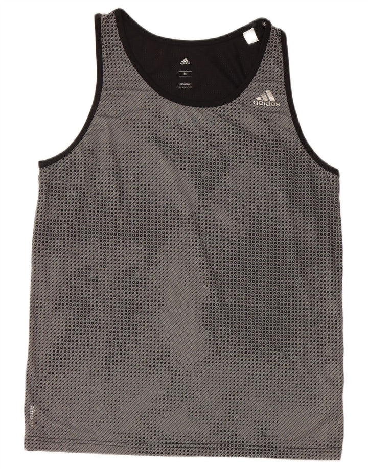 Adidas Mens Climacool Vest Top Medio Negro Rayas Poliéster