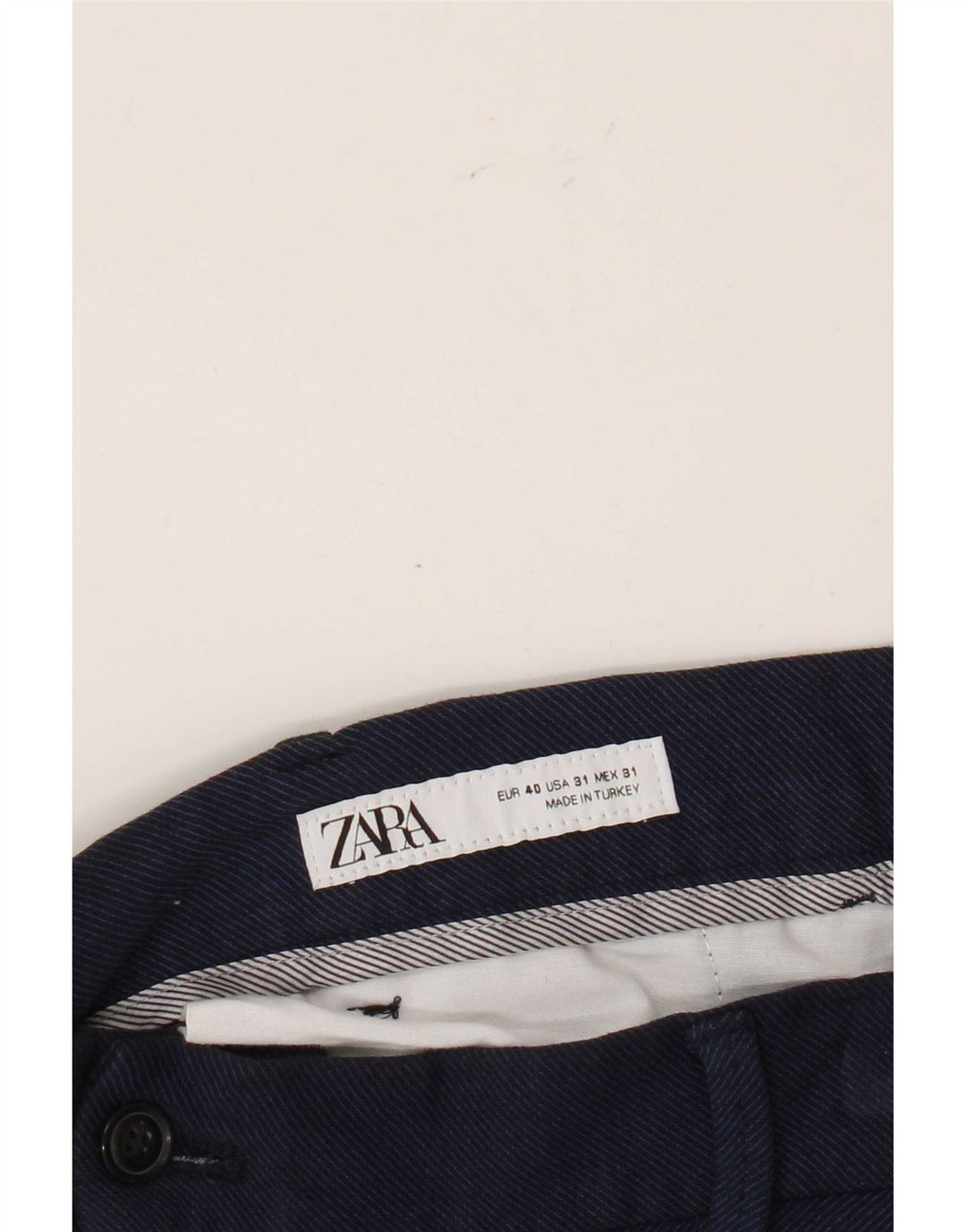 Zara Mens Chino Shorts EU 40 Medium W31 Azul Marino