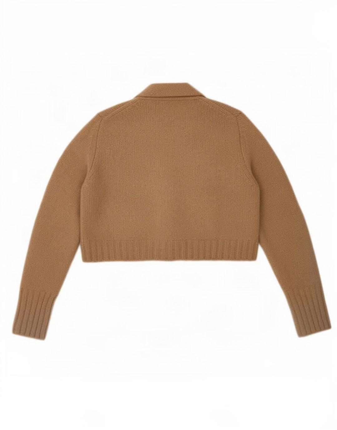 Zara Mujer Crop Cardigan Suéter UK 10 Small Beige Poliéster