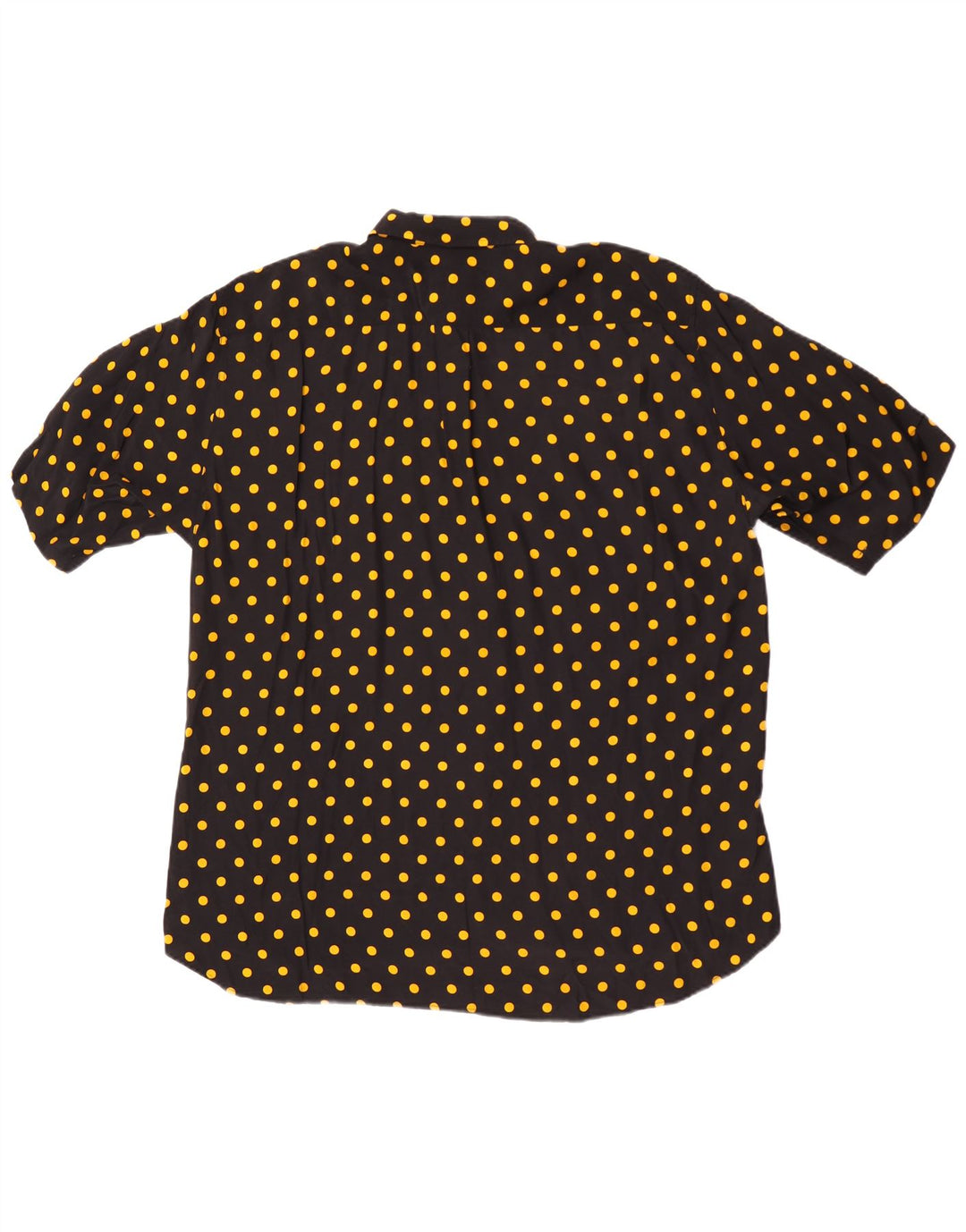 VINTAGE Camisa de manga corta para hombre mediana negra manchada