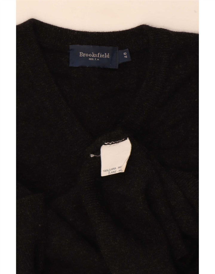Brooksfield Jersey con cuello en V para hombre IT 48 Small Black Wool