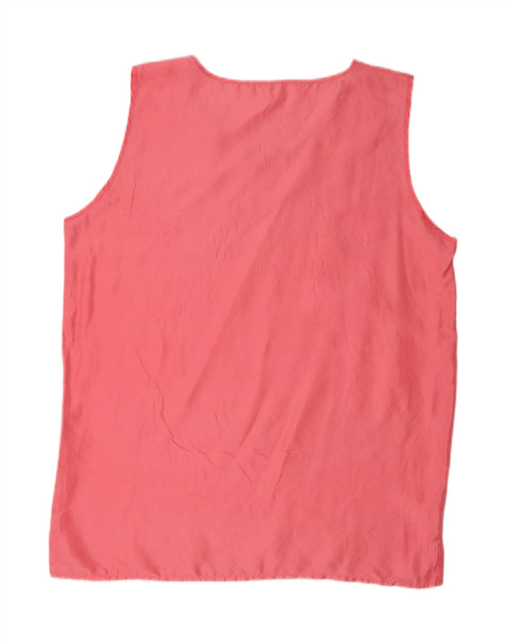 VINTAGE Womens Sleeveless Blouse Top UK 14 Medium Pink