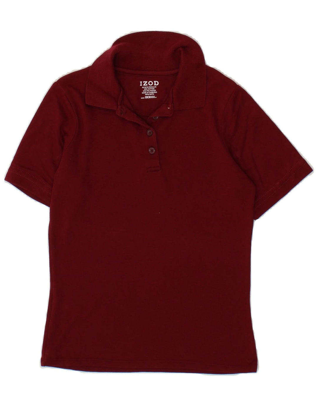 IZOD Boys Regular Polo Shirt 10-11 Years Medium  Burgundy Cotton Vintage Izod and Second-Hand Izod from Messina Hembry 
