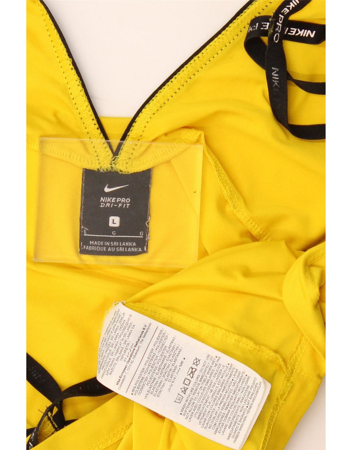 Nike - Camiseta sin mangas para mujer, talla 40, talla grande, poliéster amarillo