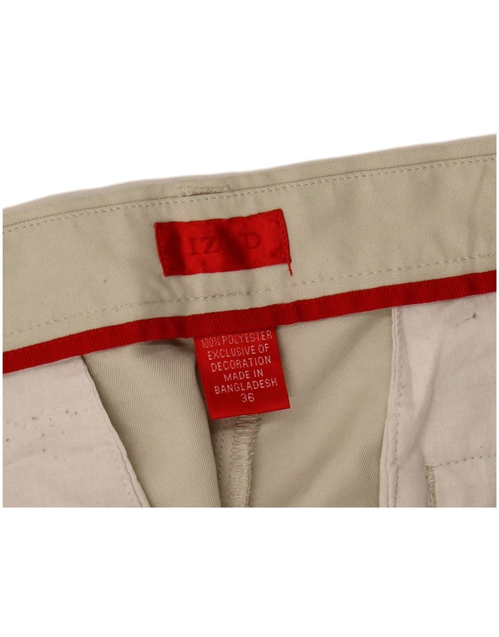 IZOD Pantalones cortos chinos con clavijas para hombre W36 Poliéster beige grande