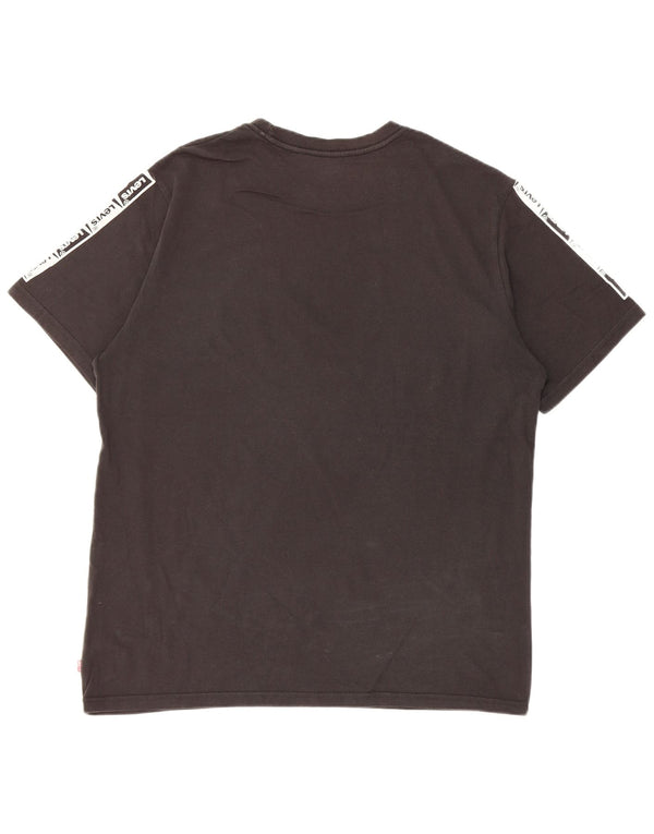Levi's Camiseta gráfica de ajuste relajado Larston para hombre Top mediano de algodón negro