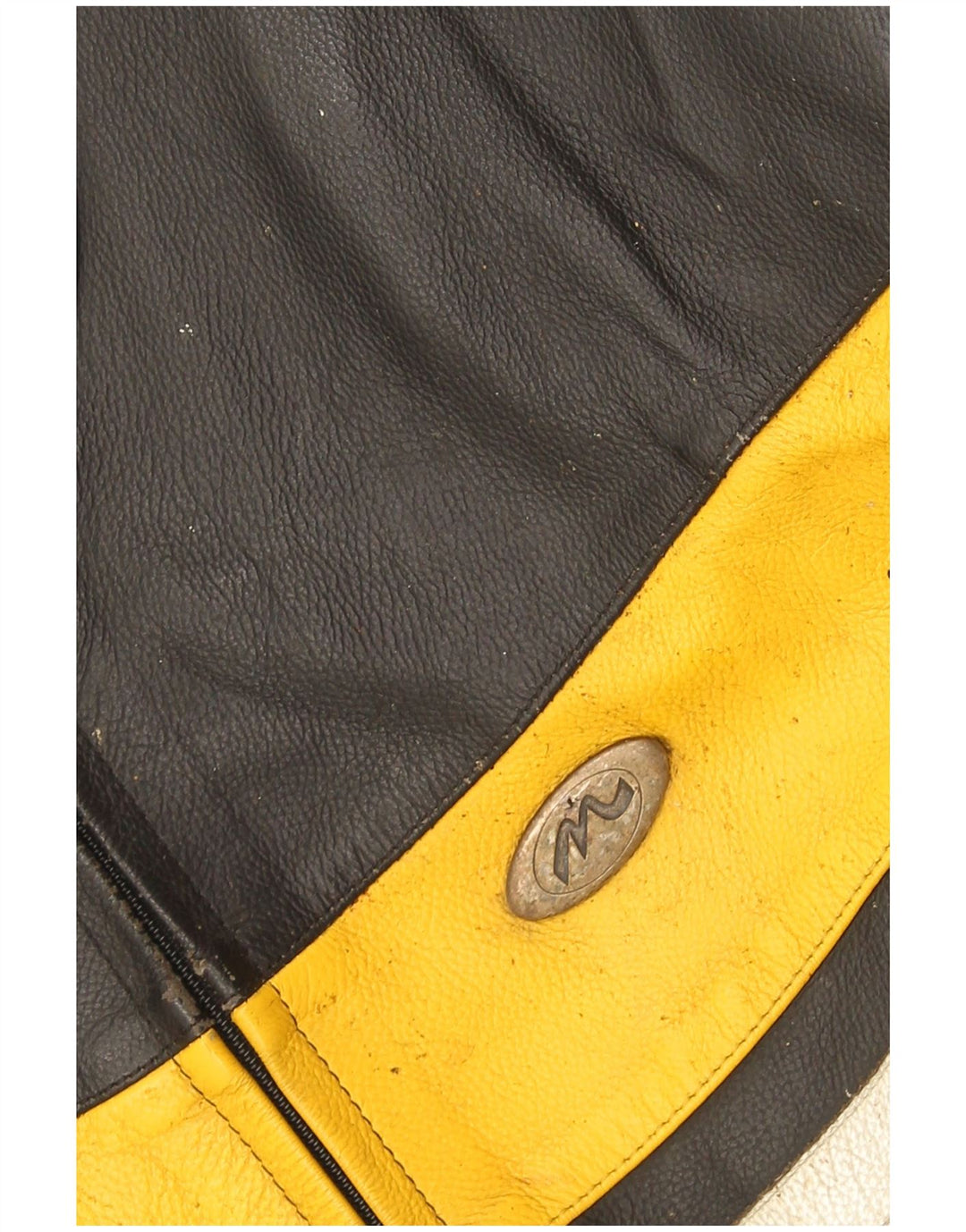 M Tech Chaqueta de motociclista de cuero para hombre IT 54 XL Bloque de color negro
