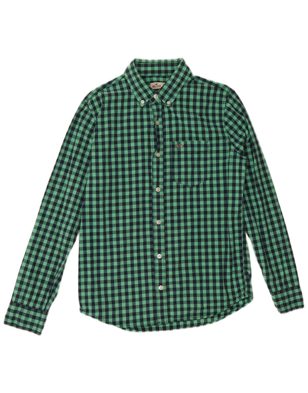 Camisa Hollister Hombre Algodón Vichy Verde Pequeño