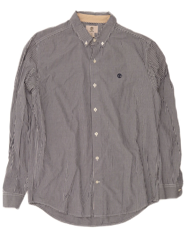 Timberland Camisa Slim Fit para hombre de algodón a cuadros azul marino grande