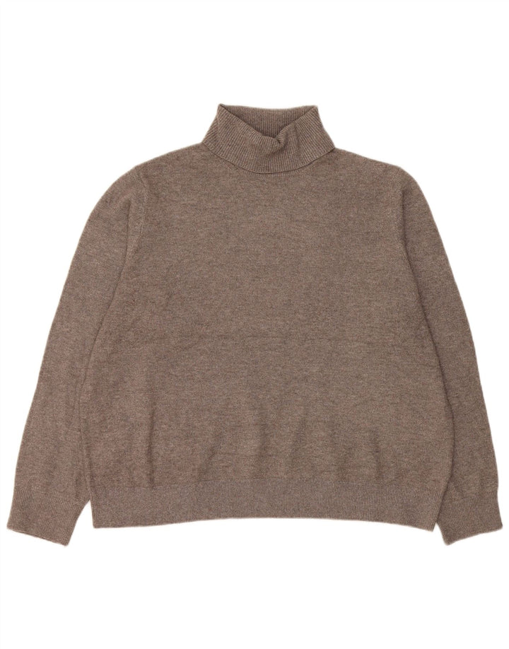 Marks & Spencer Jersey extragrande con cuello vuelto para mujer, talla 40, color gris