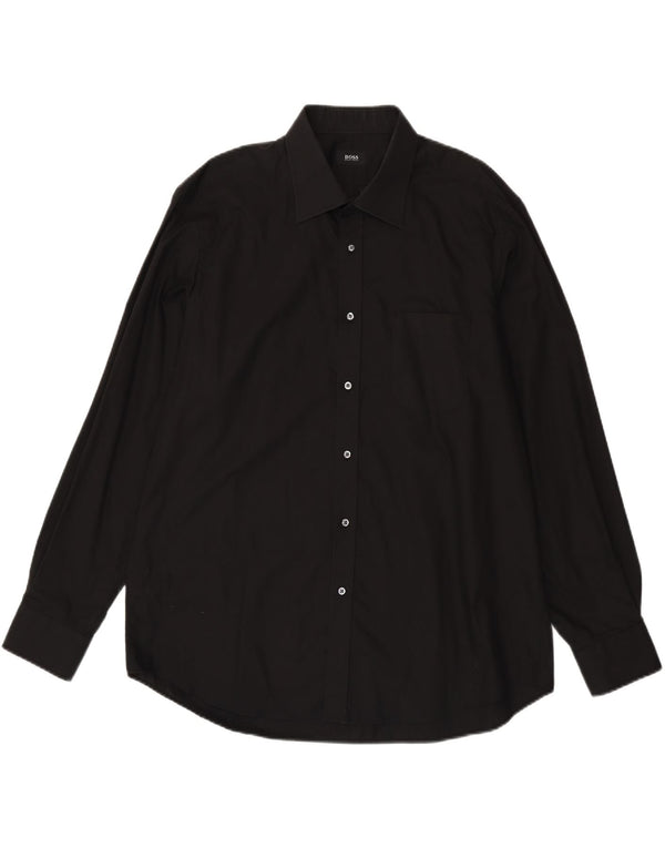 Camisa Hugo Boss Hombre Talla 45 17 3/4 XL Algodón Negro