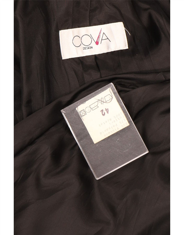 Abrigo vintage de mujer de gran tamaño con doble botonadura IT 42 Viscosa gris medio