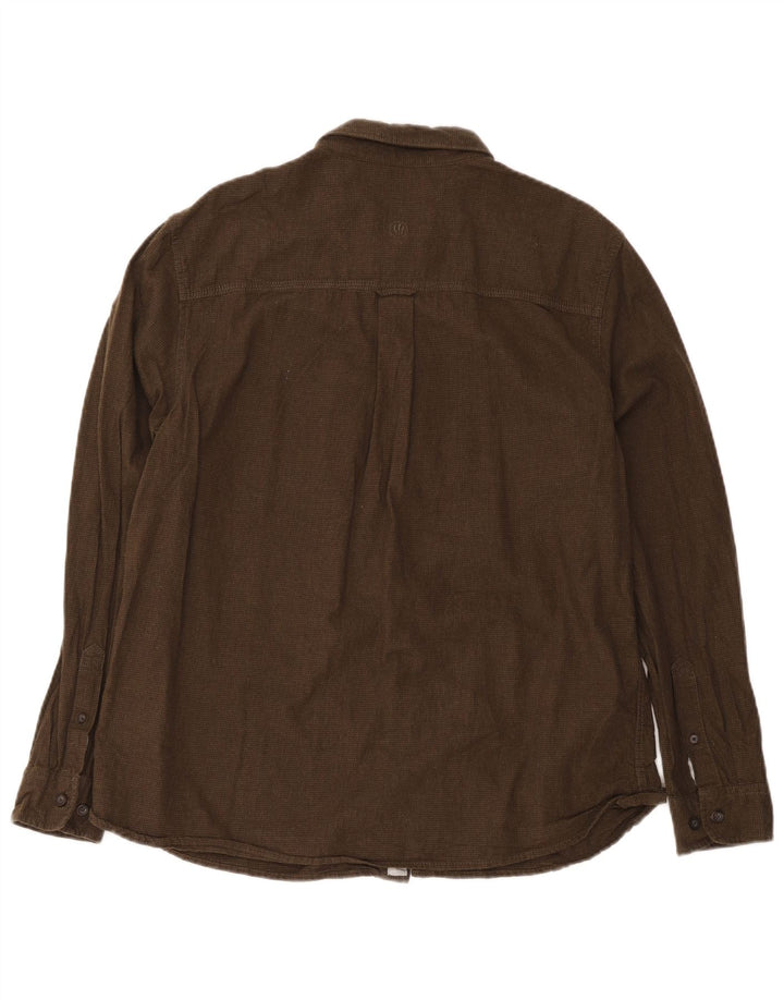Camisa de franela para hombre Fat Face XL Caqui Pata de gallo de algodón