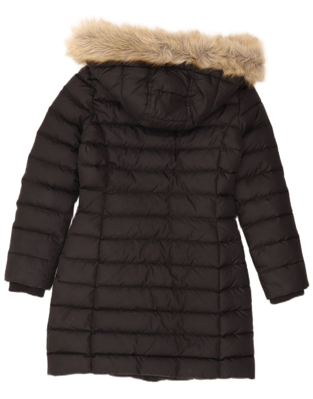 Tommy Hilfiger Abrigo acolchado con capucha para mujer UK 10 Small Poliéster negro