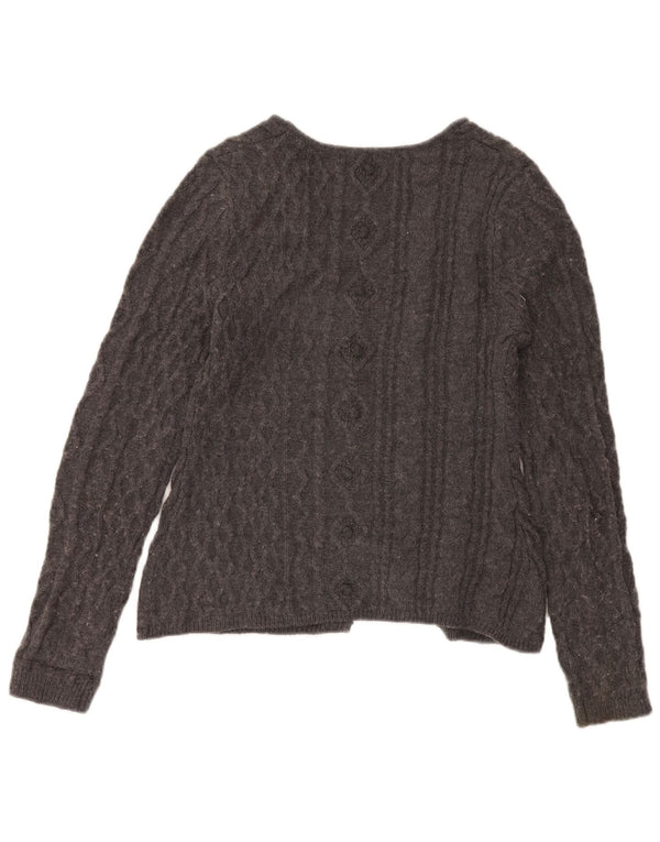 Zara Mujer Cárdigan Suéter UK 44 Grande Acrílico Gris