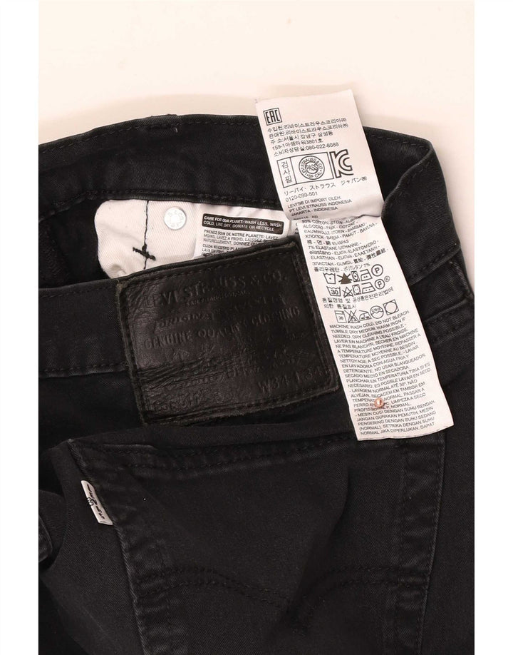 Levi's Hombre 511 Slim Jeans W34 L34 Algodón Negro