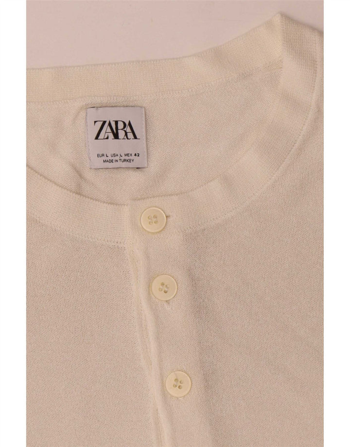 Zara Hombre Camiseta Top Grande Viscosa Blanca