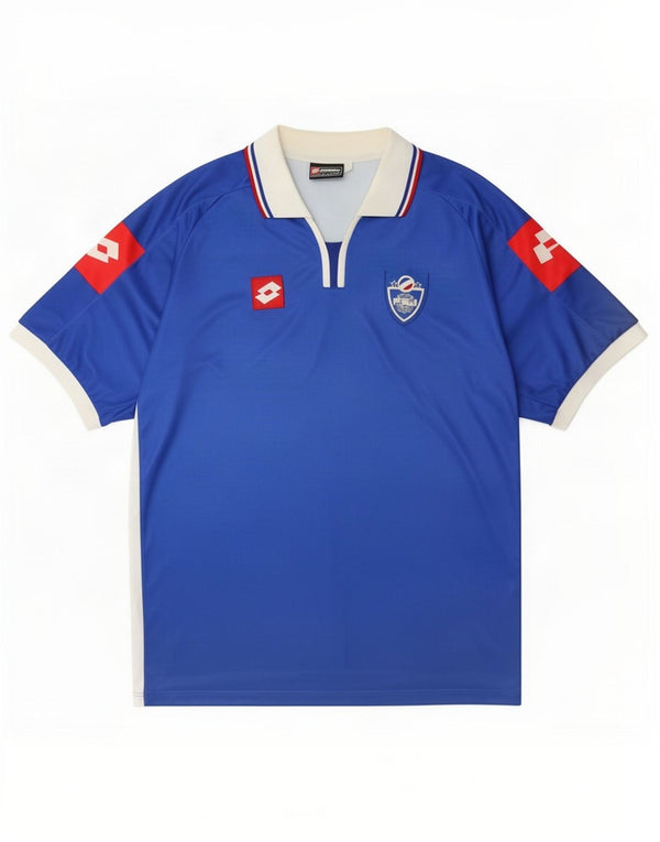 Camiseta de fútbol Lotto para hombre Yugoslavia 2002-2003 local 2XL Azul Colorblock