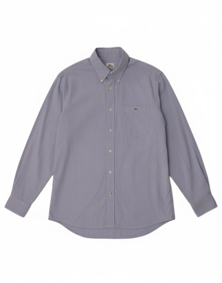 Camisa Lacoste Hombre Talla 40 Algodón Azul Medio