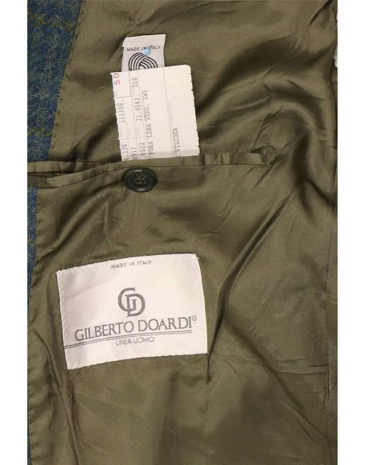 GILBERTO DOARDI Chaqueta tipo blazer para hombre IT 50 Large Blue Houndstooth Classic