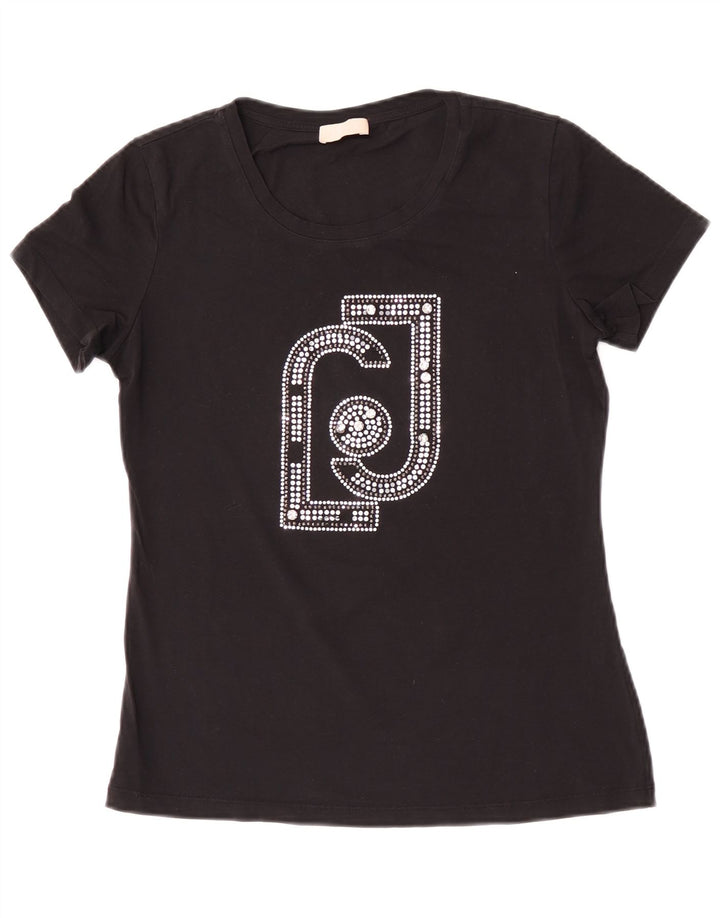 Liu Jo - Camiseta gráfica para mujer, talla 40, talla M, color negro