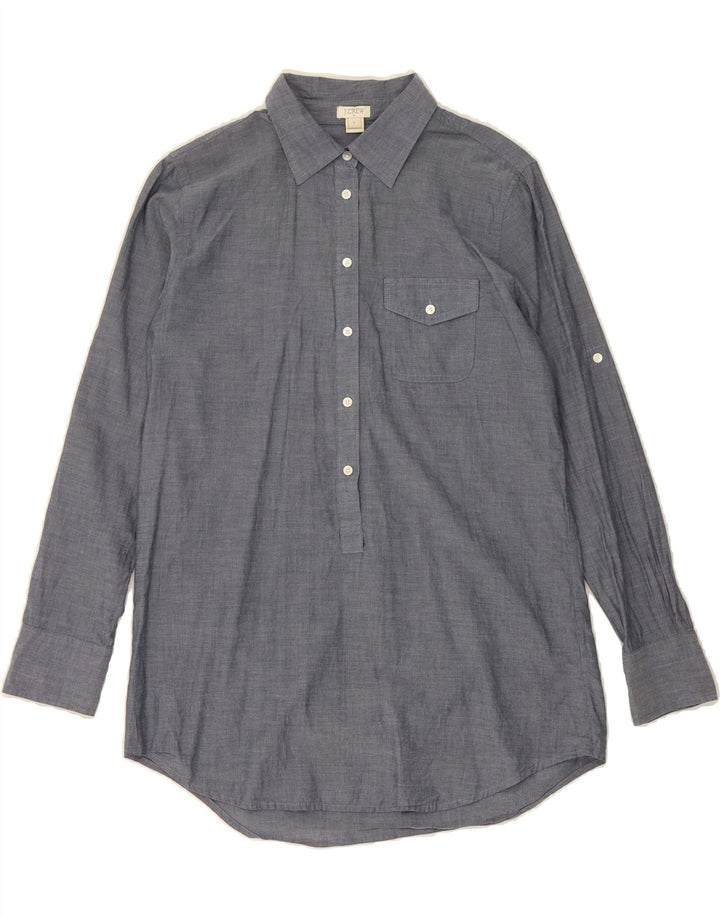 J. CREW Womens Longline Pullover Shirt UK 10 Small Grey Vintage J. Crew and Second-Hand J. Crew from Messina Hembry 