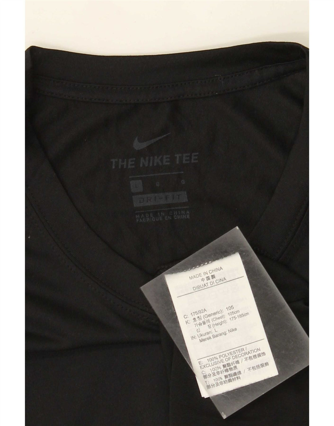Nike Dri Fit Top manga larga para hombre poliéster negro grande