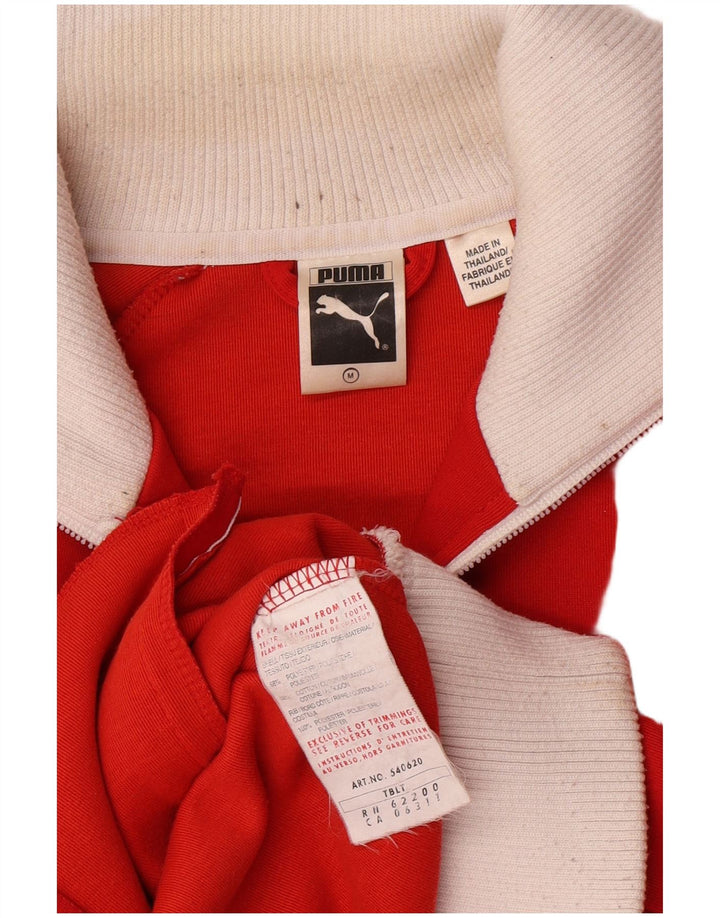 Puma Mujer Retro Chándal Top Chaqueta UK 14 Medium Rojo Colorblock