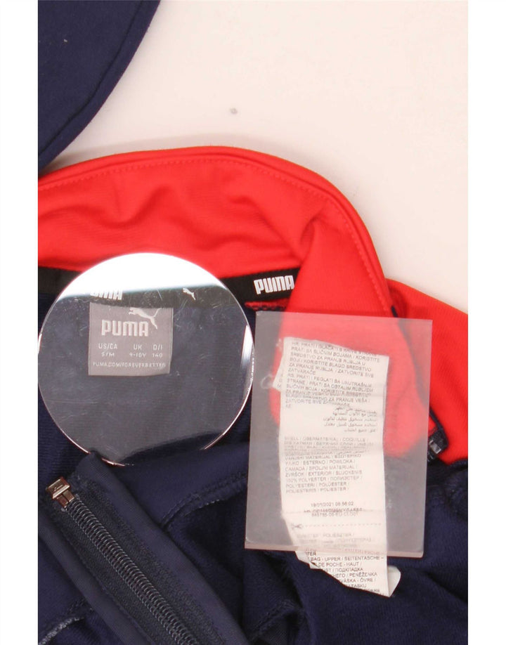 Puma Chaqueta de chándal con gráfico gráfico para niños 9-10 años Azul Marino Colorblock